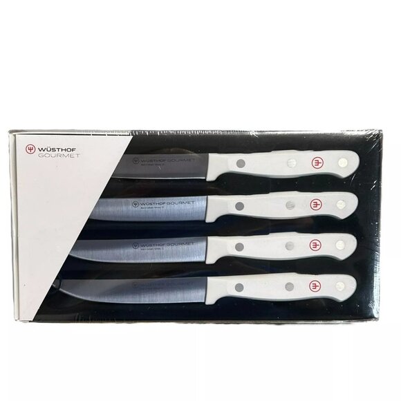 WUSTHOF Made In Germany 4pk Gourmet Steak Knife Set White